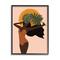 Stupell Industries Female Holding Tropical Monstera Leaf under Sun in Black Frame Wall Art